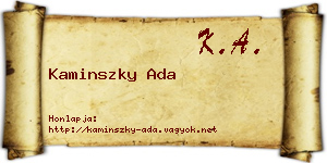 Kaminszky Ada névjegykártya